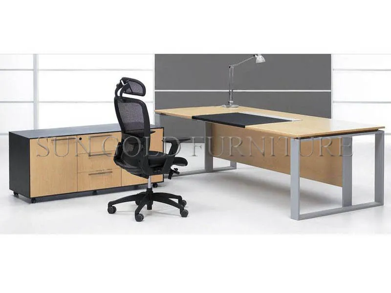 office table with steel frame