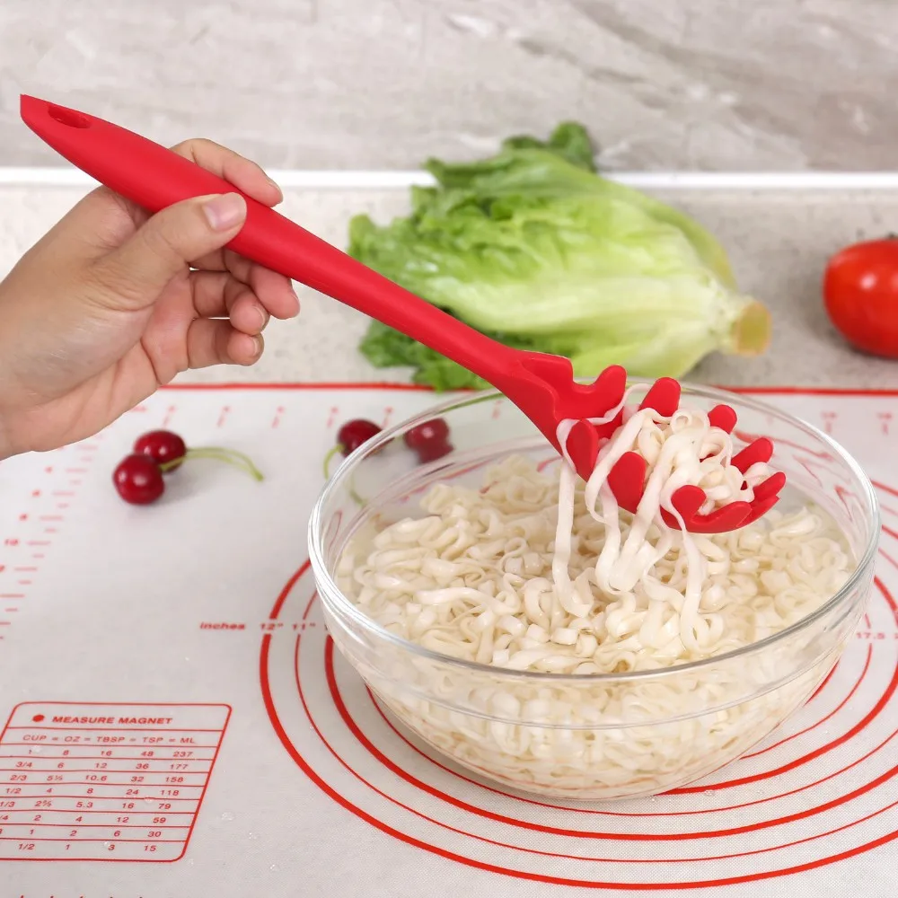 1pcs Silicone Pasta Noodle Spoon Silicone Noodle Scoop Colander