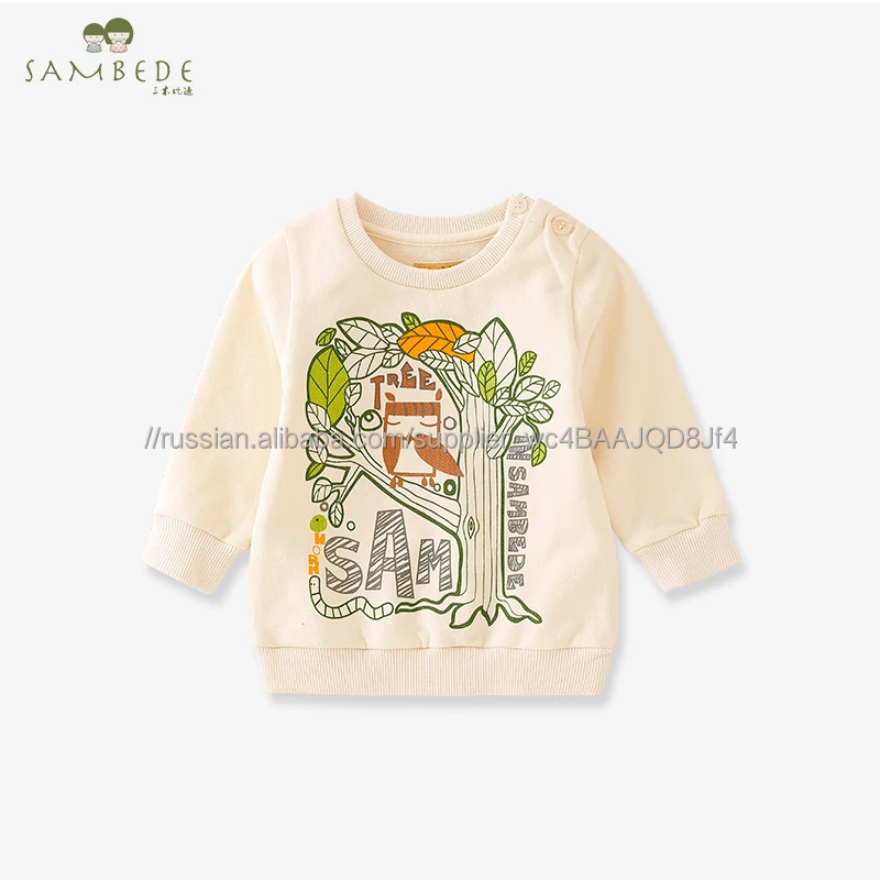 
 Sambede 100% хлопка свитер детская одежда с длинными рукавами топы с круглым вырезом SM6D5691  