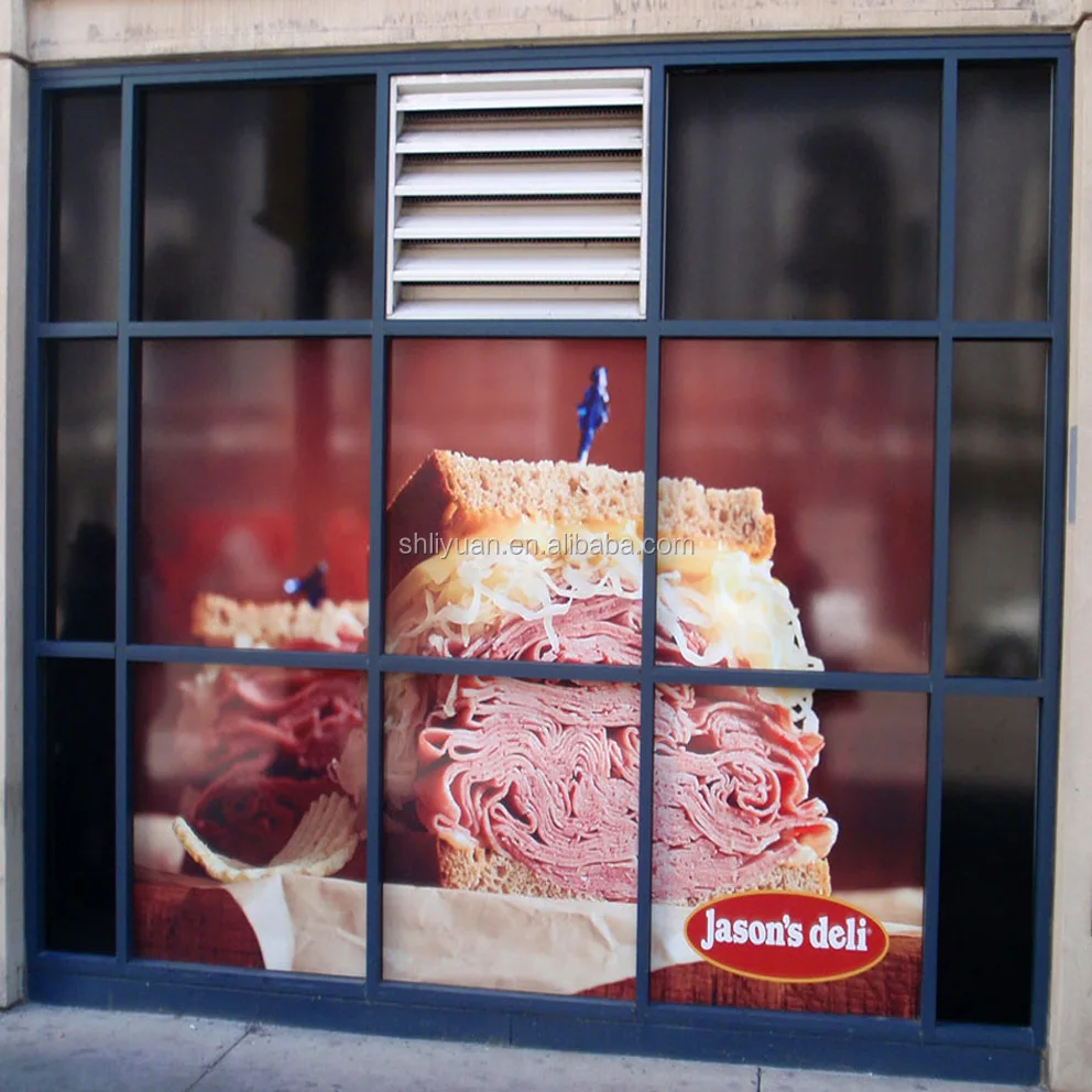 Custom UV Printing Transparent Vinyl Glass Window Sticker for Advertising Display