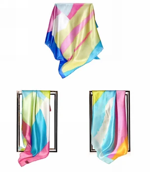 100% silk scarf 90x90 silk satin square scarves