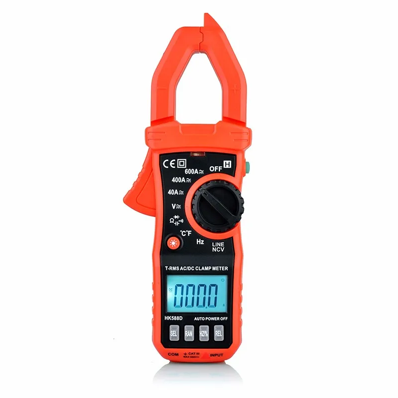 JF-XUAN Digital Clamp Meter 600A High Current Clamp Ammeter 2000Uf Capacitance Meter Digital Clamp Electrical Tester