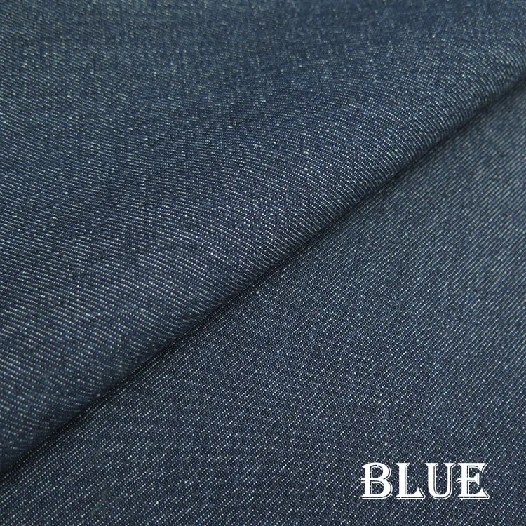 Оптовая продажа, в наличии, тканая саржевая ткань, неэластичная Высококачественная хлопковая Смешанная полиэфирная джинсовая ткань для джинсов и брюк