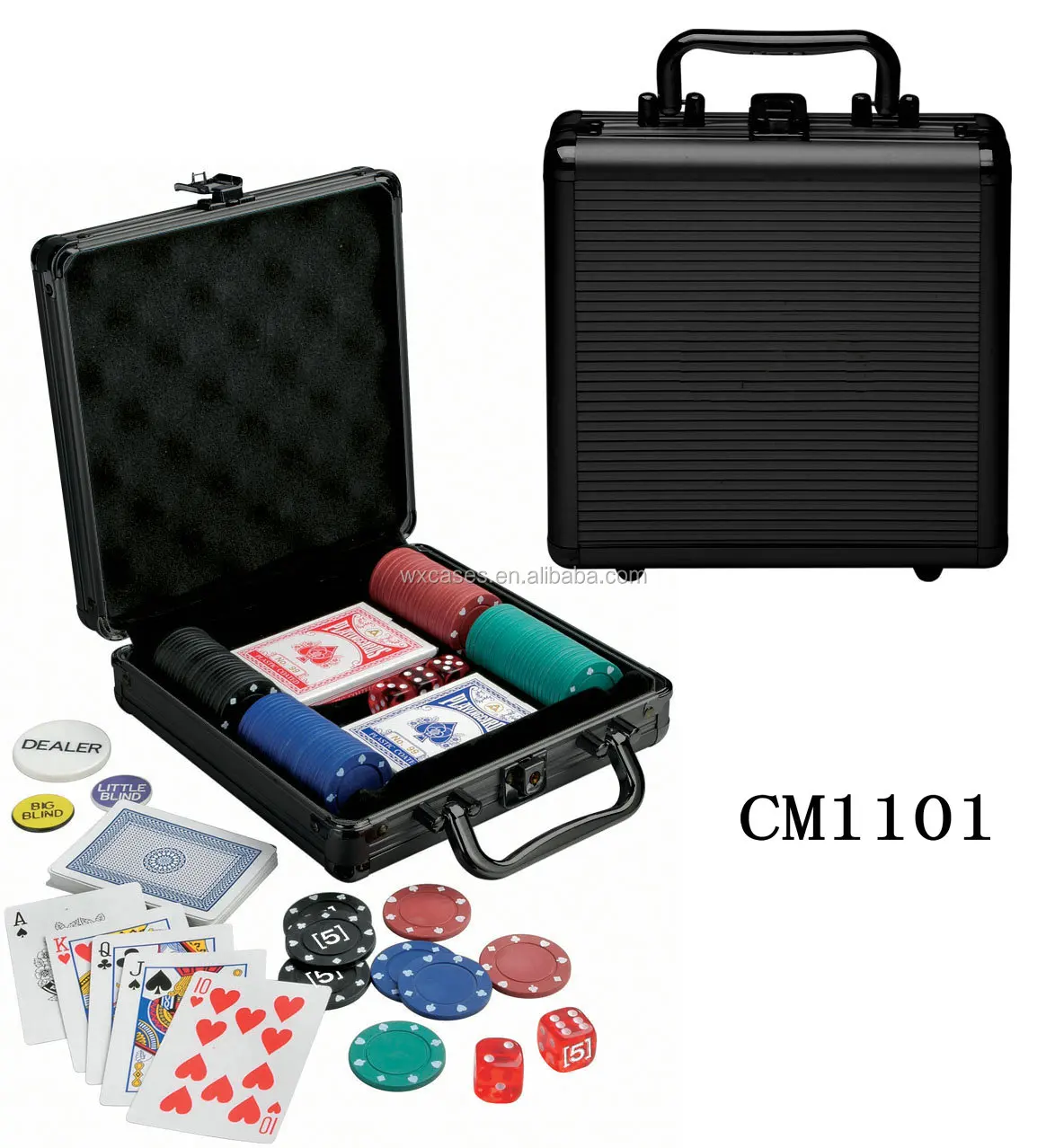 Винкстан-закругленный угловой 200 алюминиевый чехол для покера