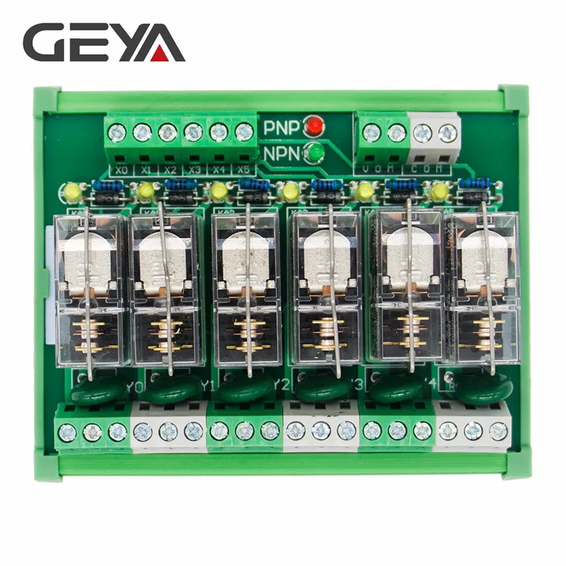 Geya Ng2r Plc Din 레일 타입 6 채널 릴레이 모듈 5v 12v 24v 릴레이 보드 전자기 릴레이 - Buy 릴레이 ...