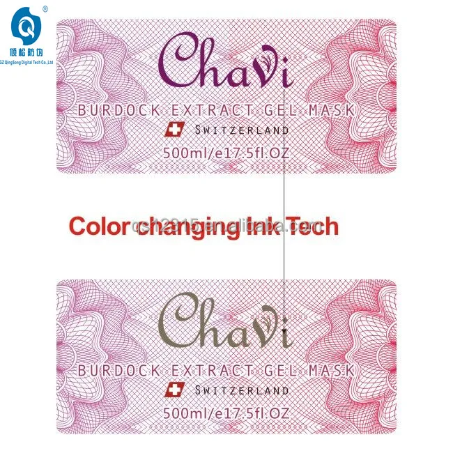 High-Level Antifake Heat-Sensitive Color-Changing Temperature Label Sticker Patent Tech for Chemical Petrol Industries Wig Use