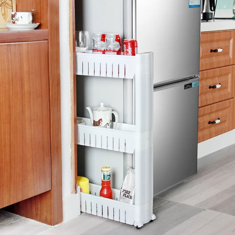 3 Tier Slim Slide Out Pantry Storage Storage Cart for Laundry and Bathroom and Kitchen