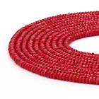 Rondelle Red Beads Red Beads Manufacturers Faceted Rondelle Natural Red Coral Beads Wholesale