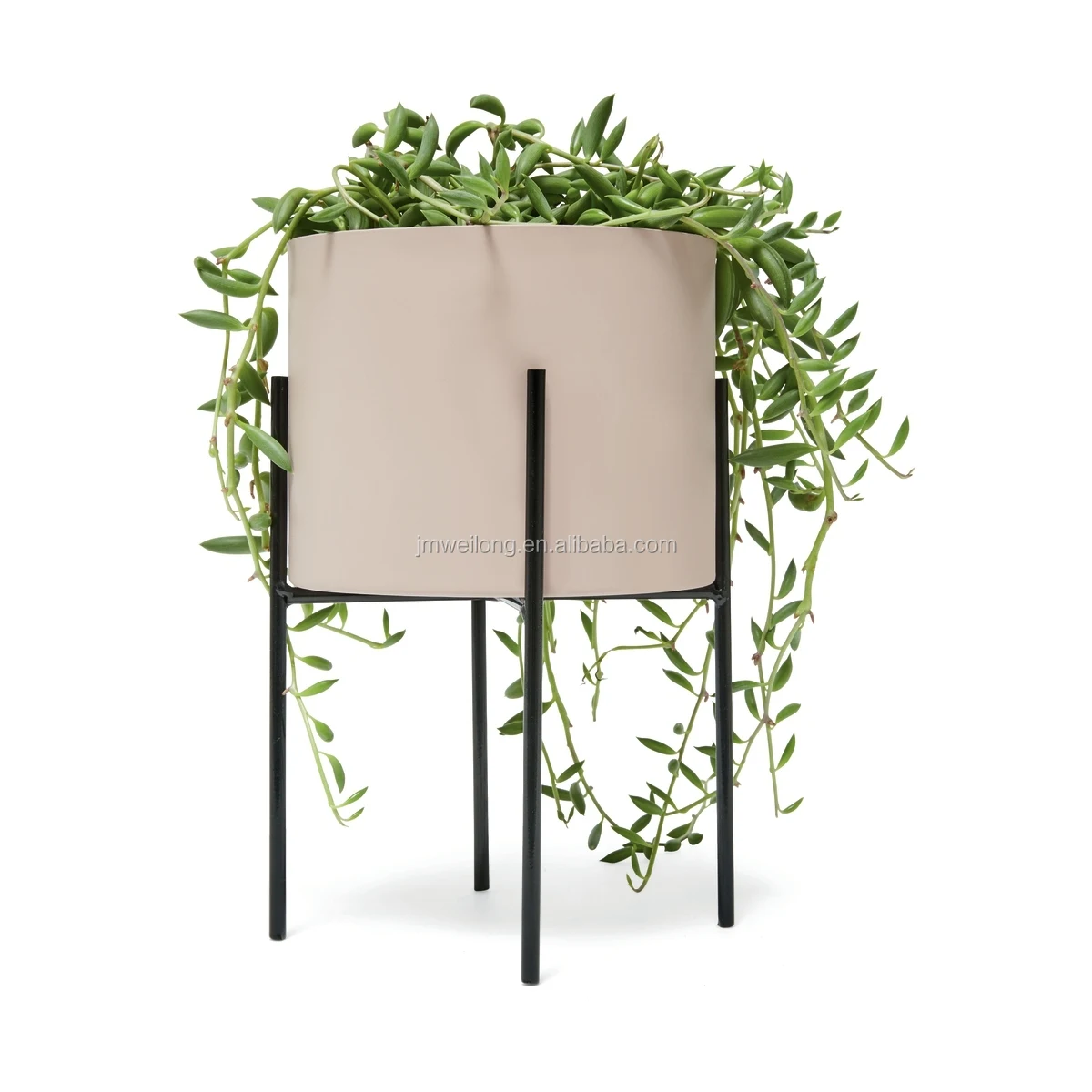 Indoor Garden Decorative square Flower Pot with Metal Plant Stand