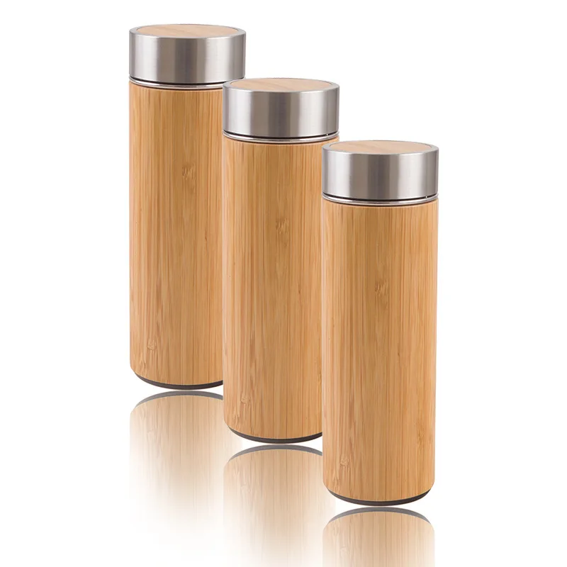 heat resistance bamboo wooden vacuum cup for drink