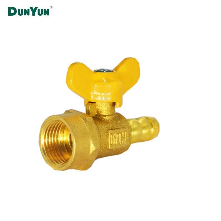 Dunyun Factory's Manual Brass Gas Nipple Ball Valve 10mm Hose Connector for Natural Gas OEM Customizable