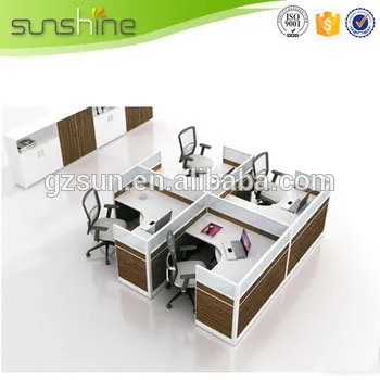 Straight 3 person workstation with pedestals for call center saving space office furniture