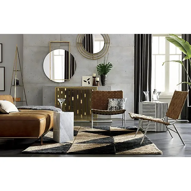 Pendulum Gold Stainless Steel Open Framework Brass Circular Wall Mirror