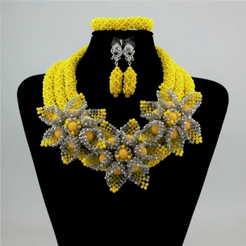 Fashion style African Beads Jewelry Sets Nigerian Wedding Jewelry Sets Indian Bridal Jewelry Sets