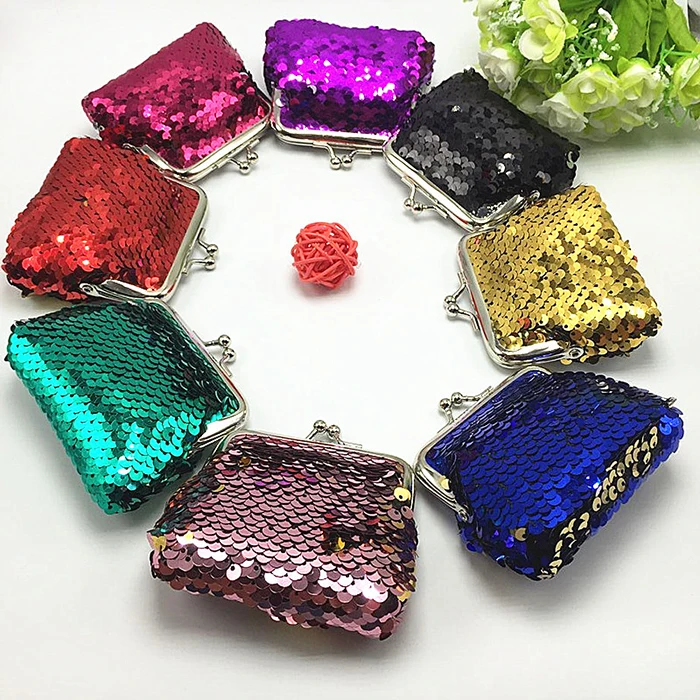 Most Popular Mermaid Reversible Sequin Small Hand Change Coin Purse Fancy Small Purse