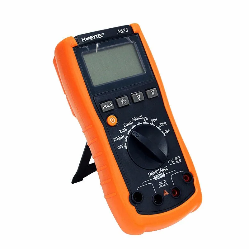 A623 HONEYTEK Inductor Inductance Meter With Flashlight Digital Display Inductance Tester 