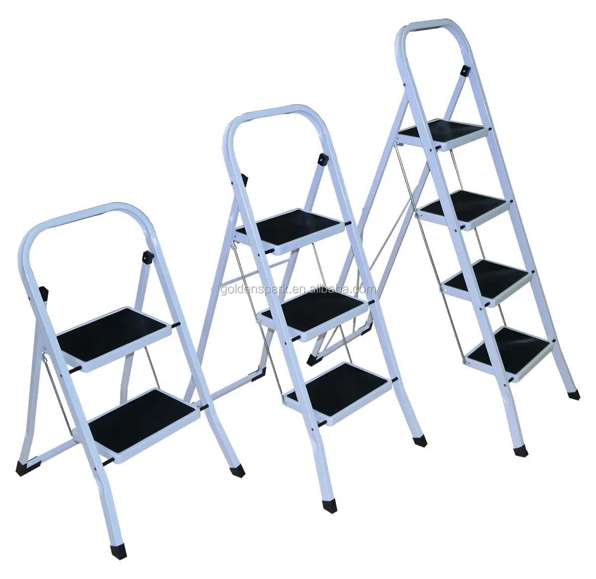2 3 4 Step Ladder Folding Safety Non Slip Stepladder Foldable Kitchen Loft Home 