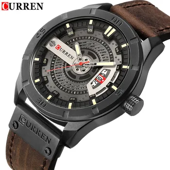 2018 Luxury Brand CURREN 8301 R Men Military Sports Watches Men's Quartz Date Clock Man Casual Leather Wrist Watch