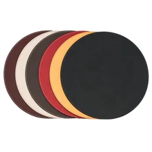 Promotional Reusable Personalised Custom Print Logo Leather Coasters Logo Leather Placemats And Coasters