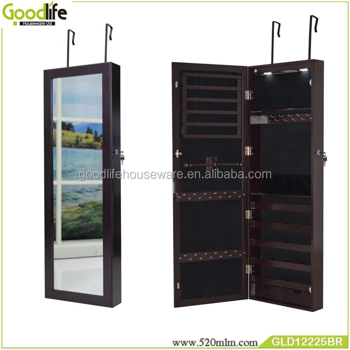 Amazon top sale goodlife wall mount mirror jewelry cabinet with led light