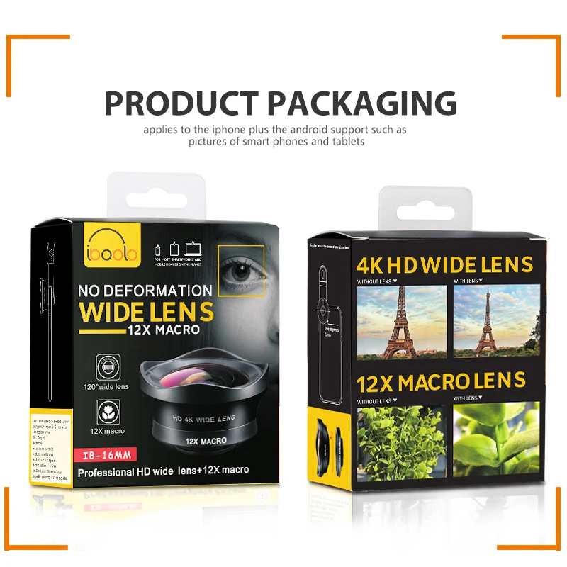 Iboolo Brand 16MM Factory Wholeselling Wide Angle Macro PRO  Mobile Camera Lens with Universal Clip