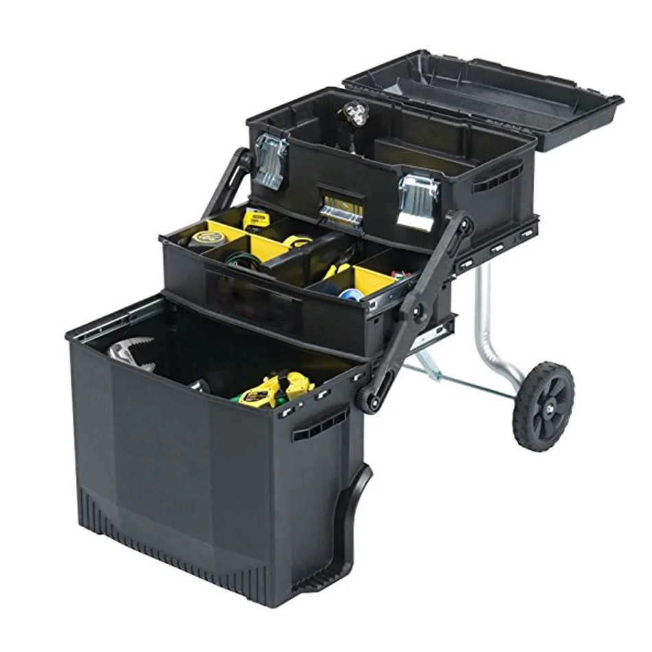 Tool Storage Box Empty Toolbox TOOL BOX TROLLEY Plastic Lockable Portable Toolbox Rolling Cabinet Storage Tool Chest Mechanic