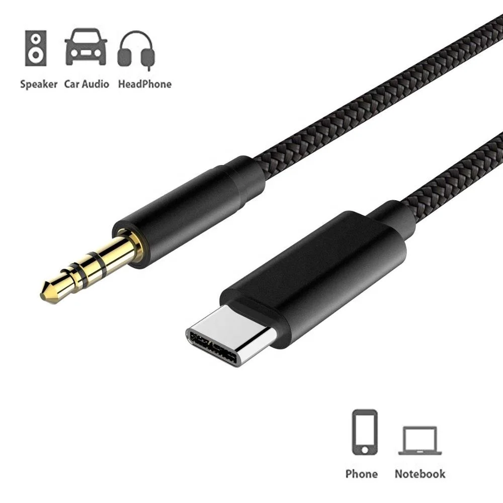 
Позолоченный аудио стерео кабель с USB C на 3,5 мм папа AUX 