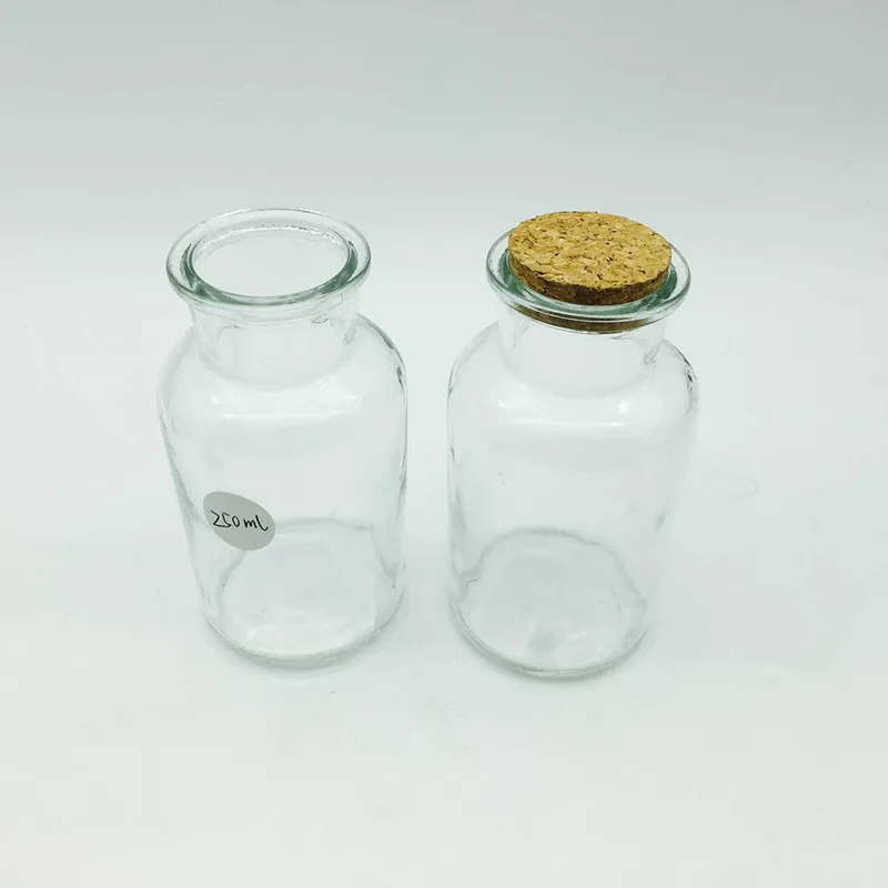 Jars Clear 250ml 500ml Apothecary Glass Bottle Apothecary Jar With Cork Lid