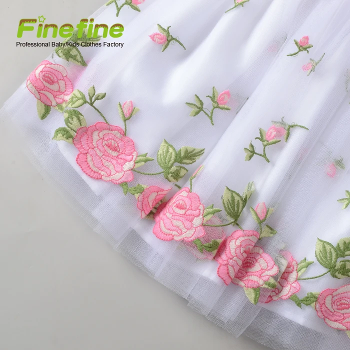 2018 новая весна вышивка детская праздничная одежда Платья с Трусы для маленьких девочек