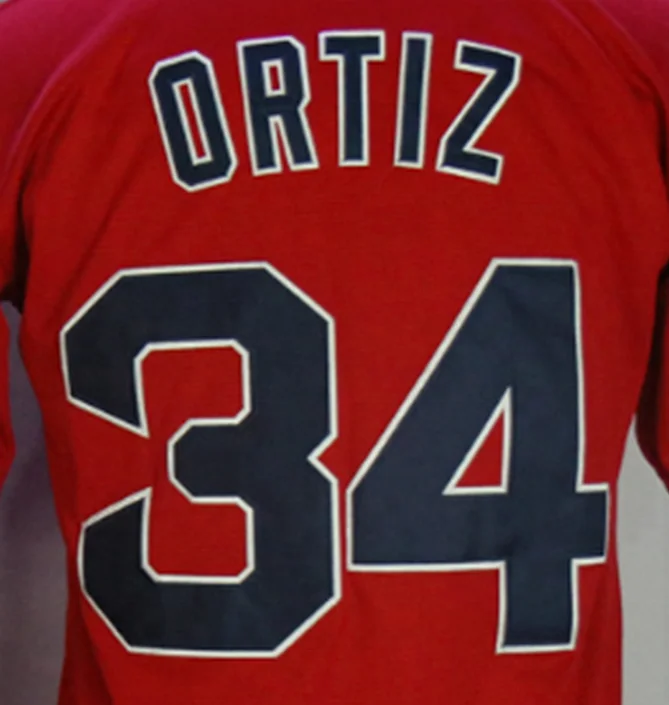 KGDC # 34 Ortiz Red Sox Baseball Jersey Mens Baseball Short Sleeve T-Shirt Button Top Embroidery Sweatshirt Breathable Real Jersey S-3XL