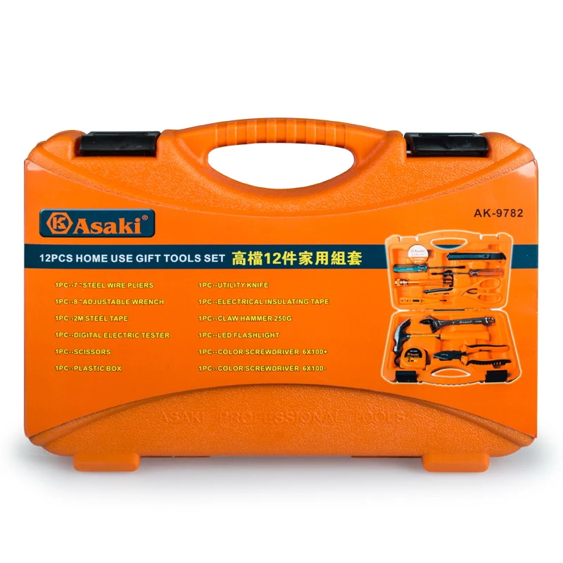 Asaki 12pcs Multifunction Home Use Kit Tool Household Tool Set Household Service Tool