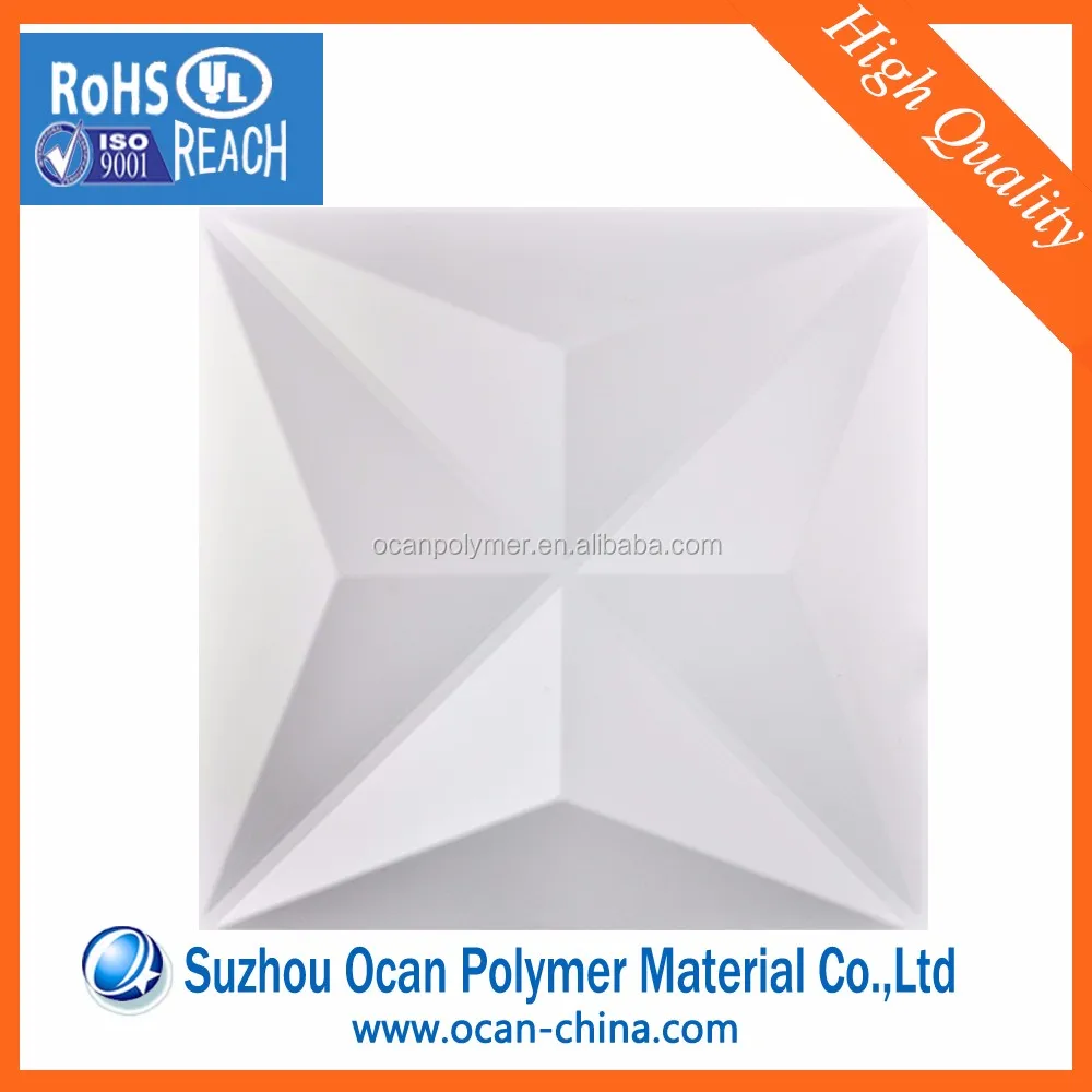 High Gloss White Rigid PVC Sheet for Vacuum Forming Plastic 3D Wall Panel
