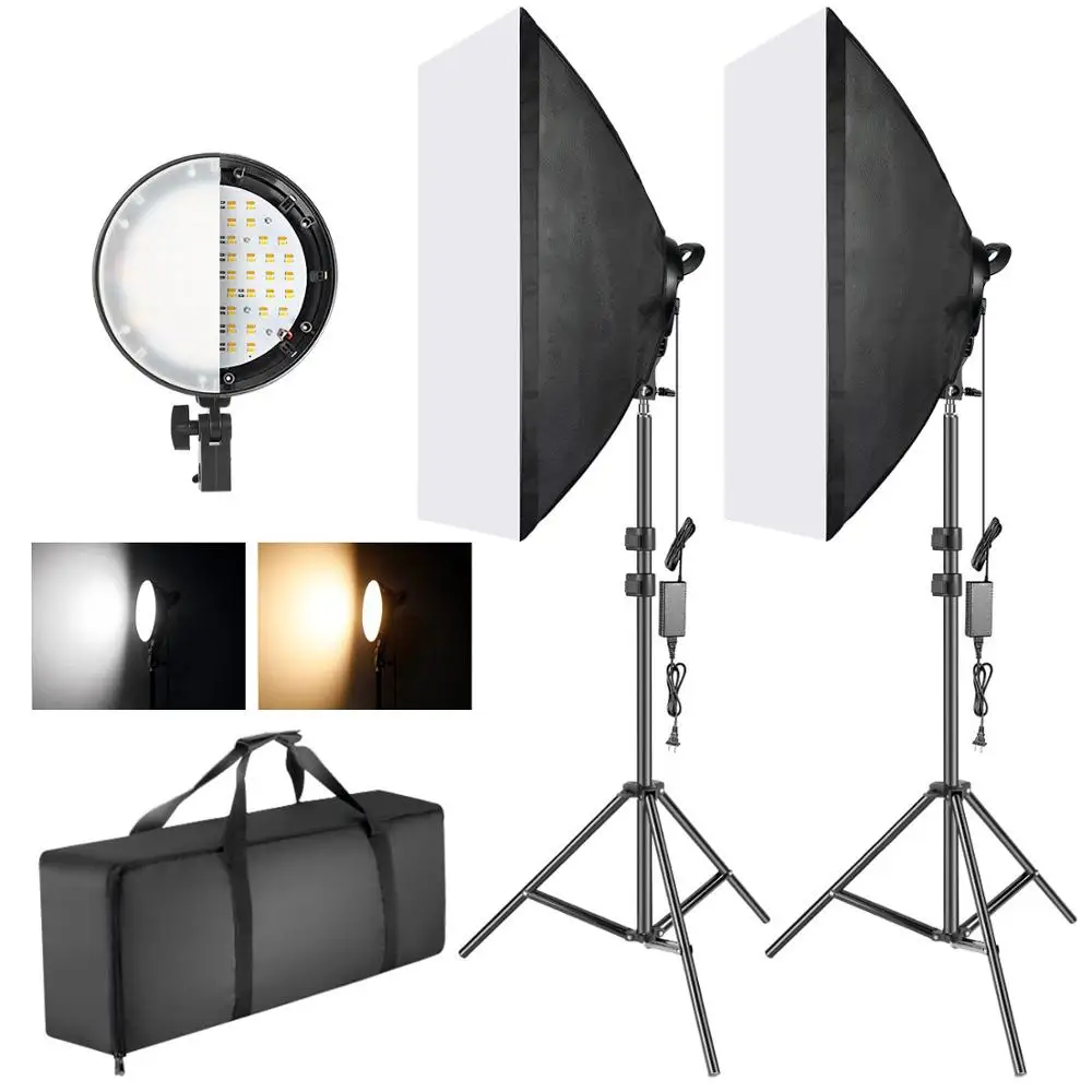 Kit de Iluminación Softboxes profesional soporte ligero Bolsa de disparo de estudio de fotografía 