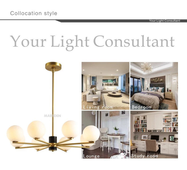 Современная белая люстра MARSDEN, латунная черная мраморная ручная люстра из дутого стекла с хрустальными шариками