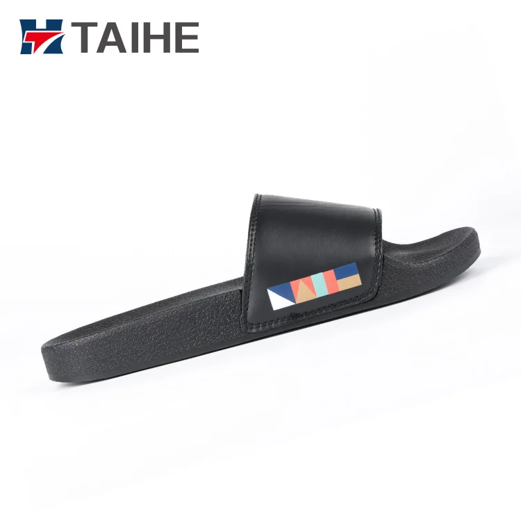Nice Beach Custom Logo Pu Soft Men Slipper Genuine Leather Lining Waterproof Slide Sandal Flip Flops Wholesale