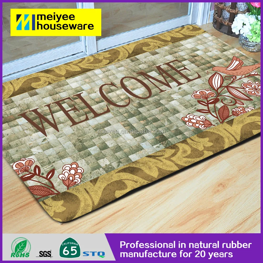 Meiyee натуральный передний чистый резиновый полиэфирный дверной коврик, коврики для приветствия