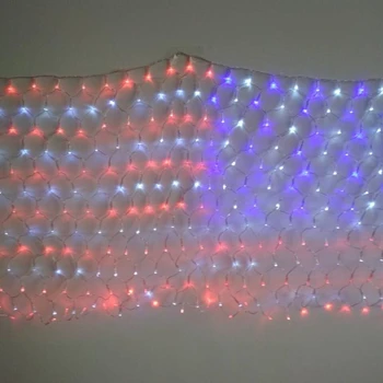2MX1M Outdoor Decorative America National Day USA Led Flags Net Lights Led 5MM Faceted String Lights