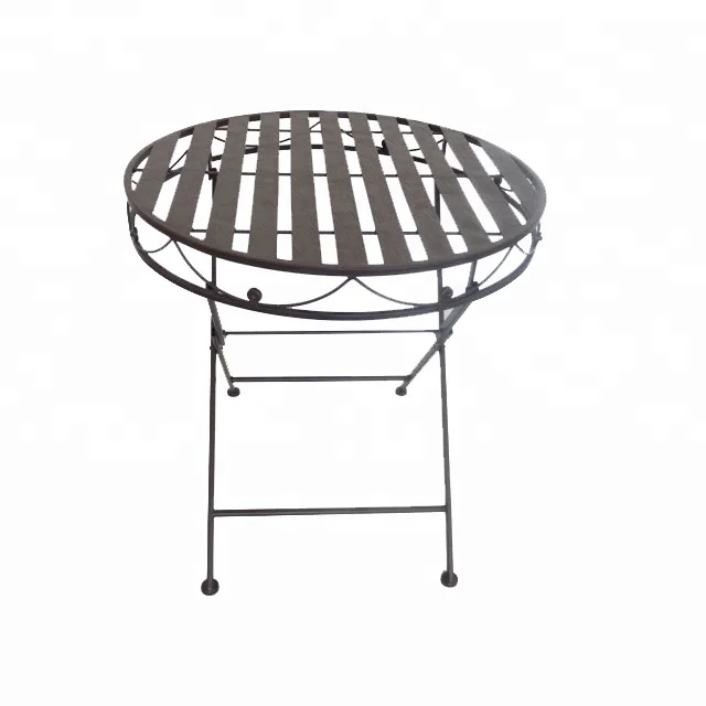 Hand Painted Classic Estate Brown Metal Steel Patio Folding Garden Furniture Bistro Set Round 70 Buy Metal Patio Furniture Steel Furniture Metal Art Furniture Product On Alibaba Com