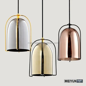 New Design Modern Kitchen Dining Room Copper Glass Pendant Lights