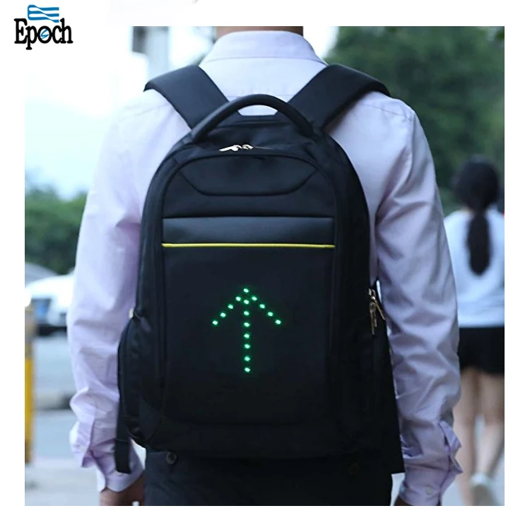 Mochila reflectante para deporte de bicicleta, luz de giro, Bolsa