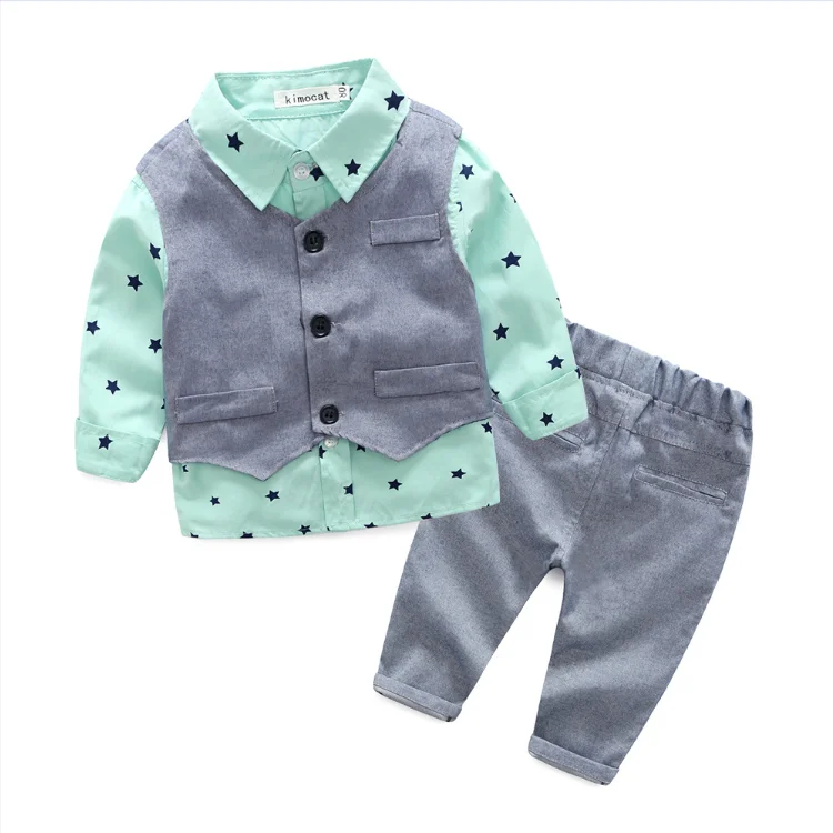 Wholesale Cute Baby Formal Shirts Pants Piece Outfits