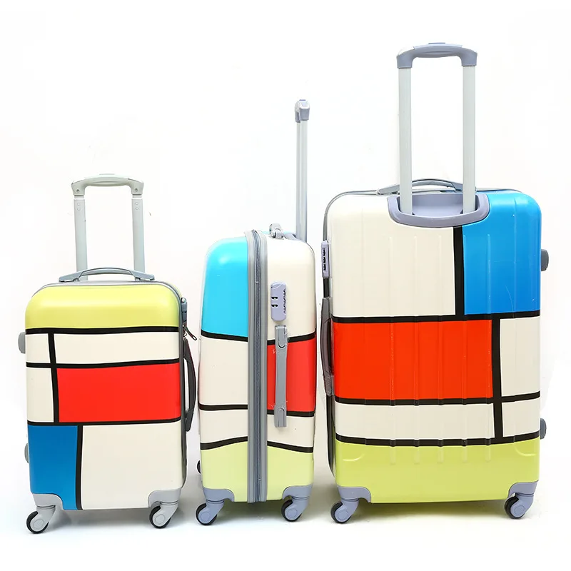 
 Дорожные чемоданы из 3 предметов ABS + PC, кожаный чемодан  