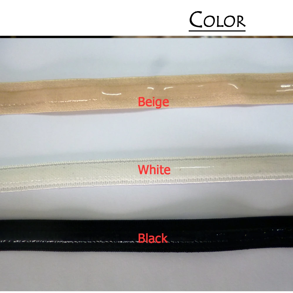Silicone Gripper Elastic Shoulder Tape 12mm Webbing Width Beige Garment Accessories Bras Lingerie Girdle Sewing Webbing