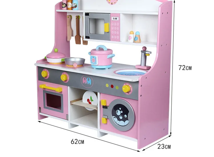 
 Розовые большие деревянные игрушки для приготовления пищи, магнитные кухонные наборы для мяса, ролевые игры  