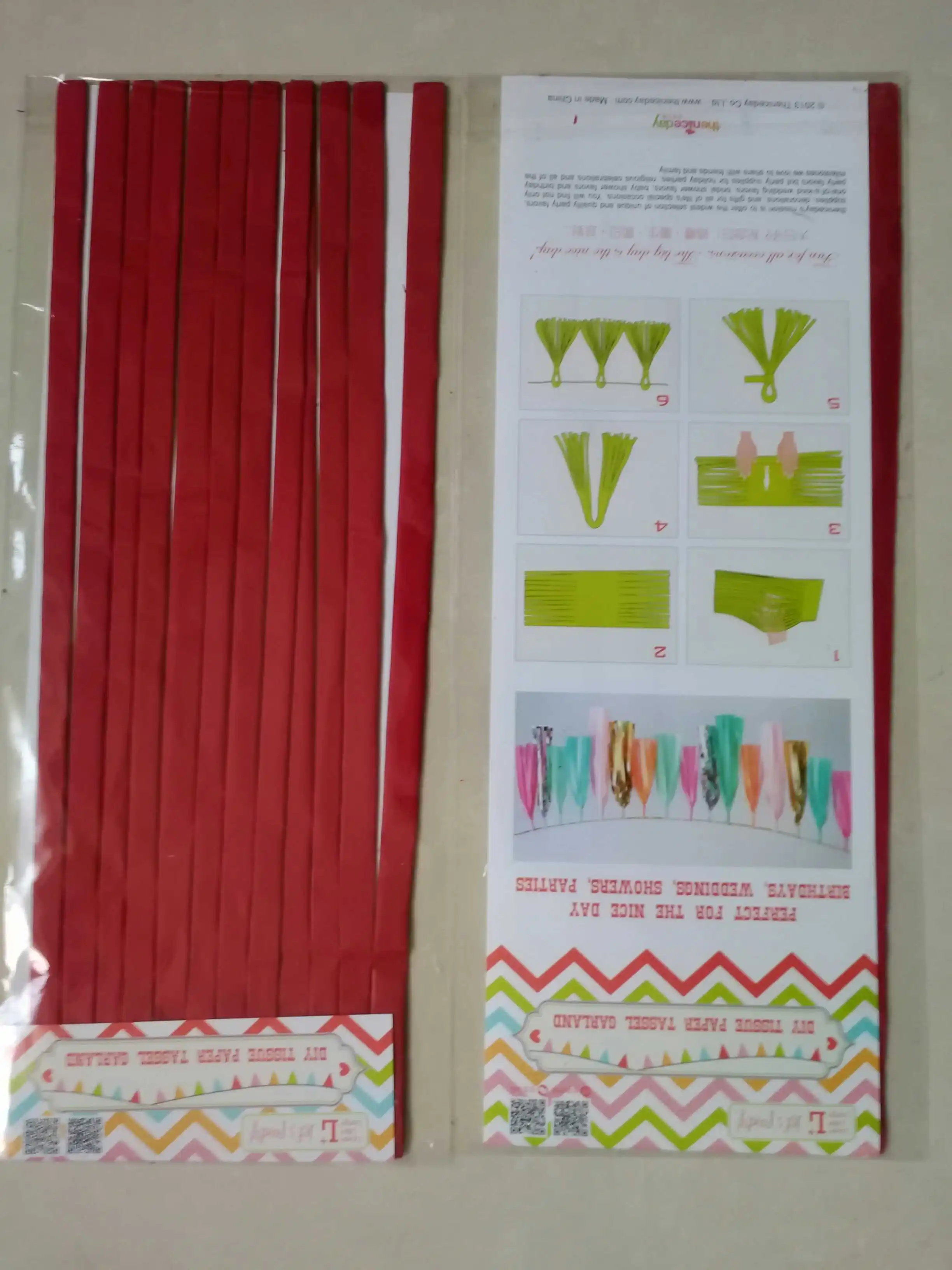 
Hot Sale Cheap Colorful Tissue Paper Tassel Garland for Party & Events Decoration 