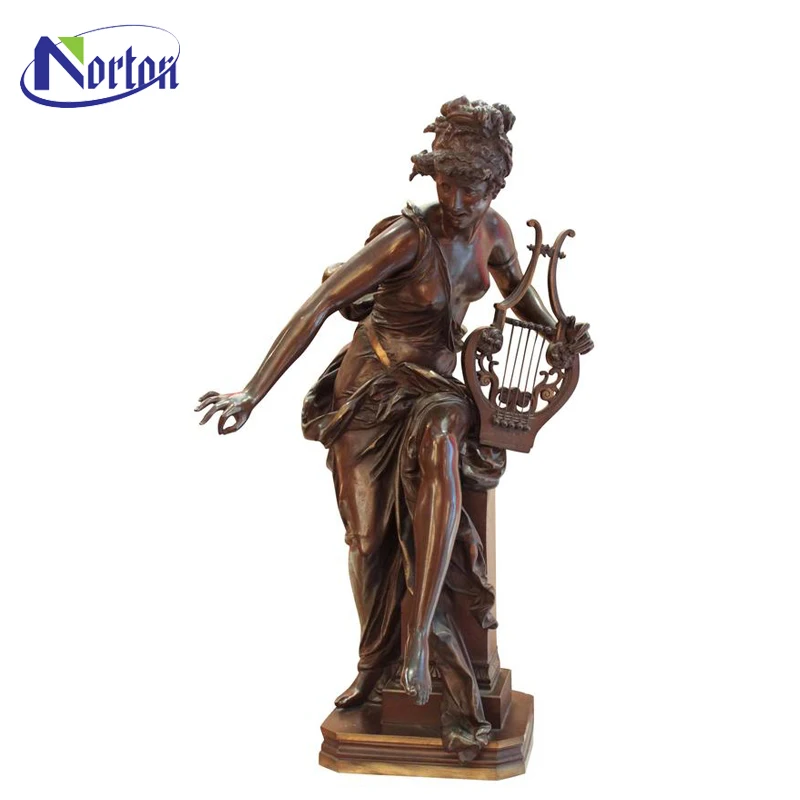Custom Factory Made Wholesale Cheaper Price Beautiful Life-Size Lady Bronze Statue Custom Metal Casting Woman Clock Sculpture