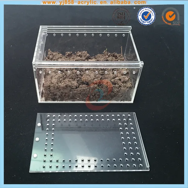 爬虫類用アクリル製スライド式蓋付きボックス（通気孔付き