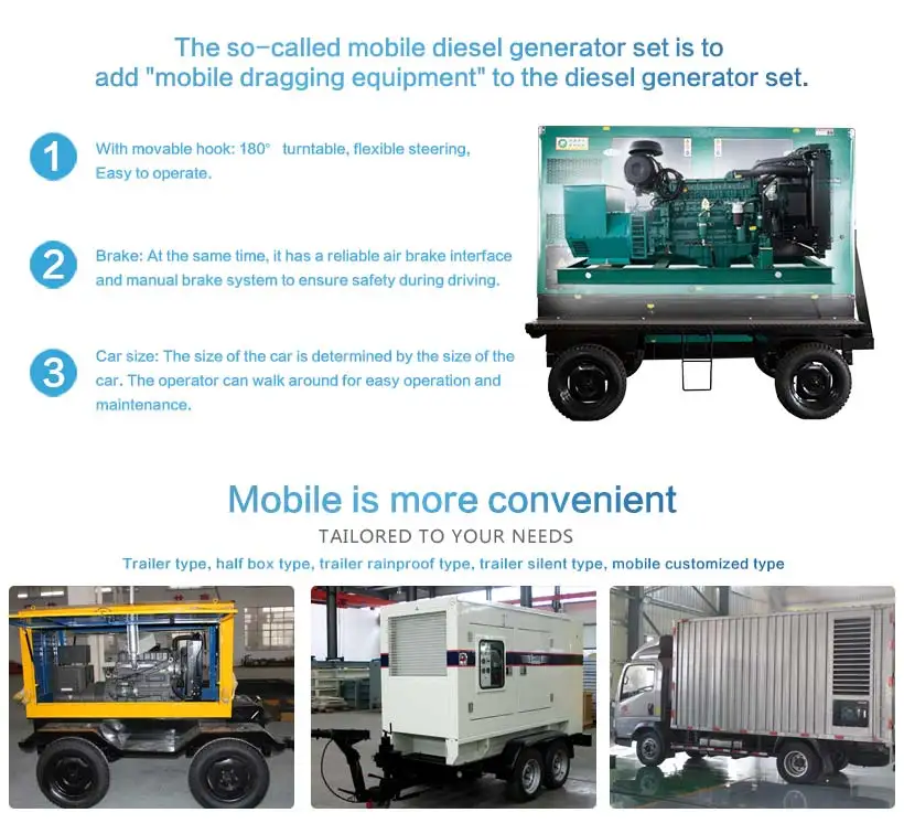 Generator Moveable Try Silent Movable 400KW/50KVA Mobile Trailer diesel Generators Soundproof ...