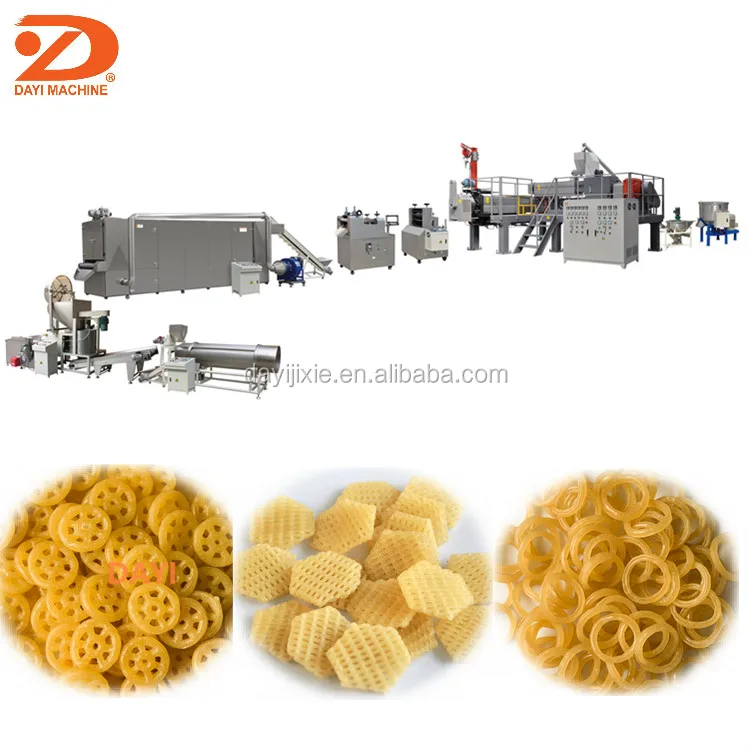 Dayi 3D 2D Snack Crispy Chips Screw Shell Extruded Fried Pellet Snack Machine