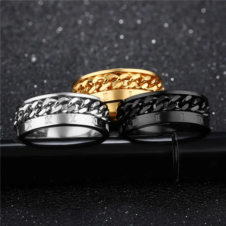 Latest Dubai Gold Ring Designs Woven Gold Ring Without Stones Stainless Steel Men Jewelry